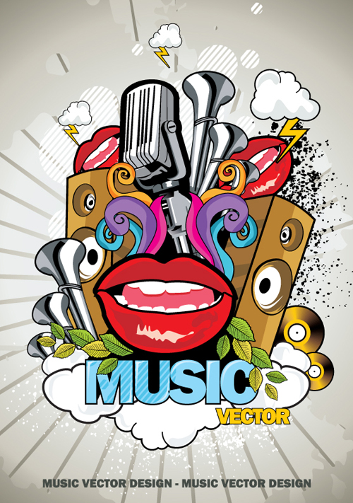 Creative music style design elements vector 01 free download