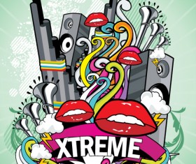 Creative music style design elements vector 03