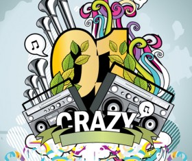 Creative music style design elements vector 04