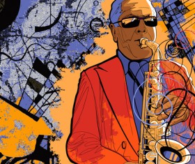 Graffiti music backgrounds vector set 07