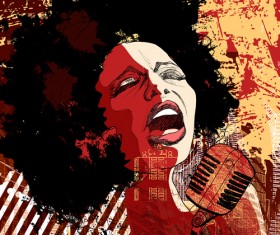 Graffiti music backgrounds vector set 09