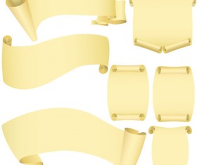 Set of ribbons and scrolls design elements vector 01