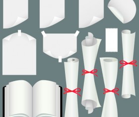 Set of ribbons and scrolls design elements vector 02