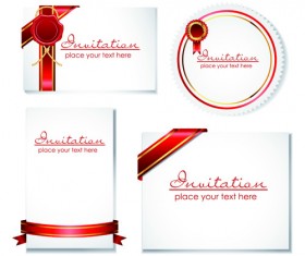 Set of ribbons and scrolls design elements vector 05