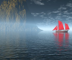 Charming Sea landscape design vector 01