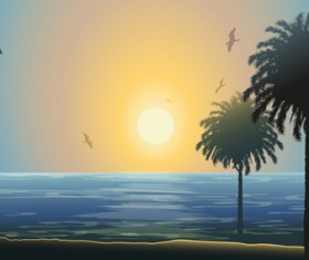 Charming Sea landscape design vector 02