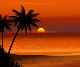 Charming Sea landscape design vector 05