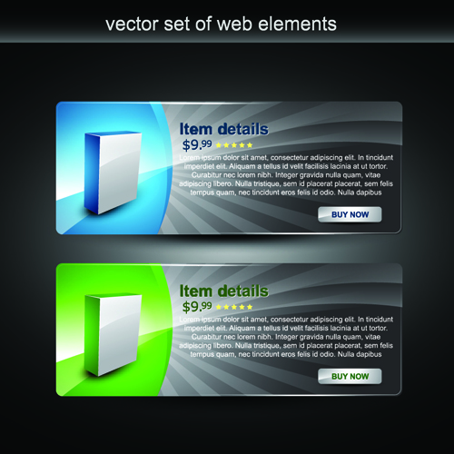 Web design Stylish Banner vector graphic 04