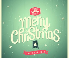 Set of Retro Christmas and new year Backgrounds vector 01