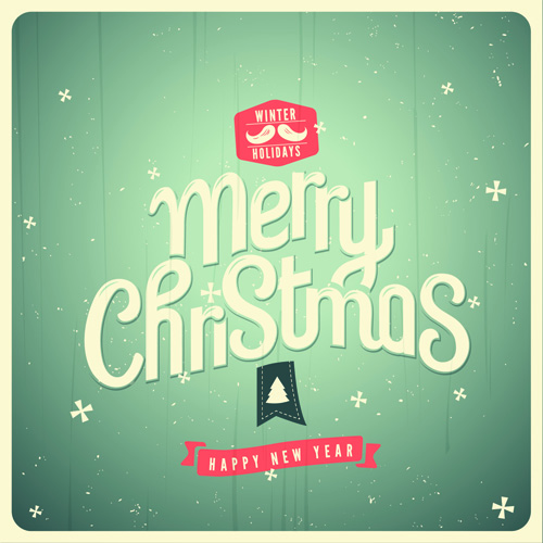 Set of Retro Christmas and new year Backgrounds vector 01