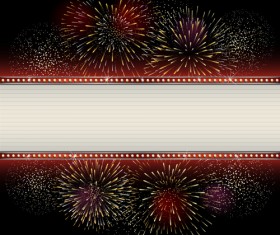 Set of holiday Fireworks design vector material 31