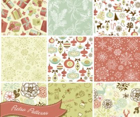 Vector set of Christmas style pattern Illustration 02