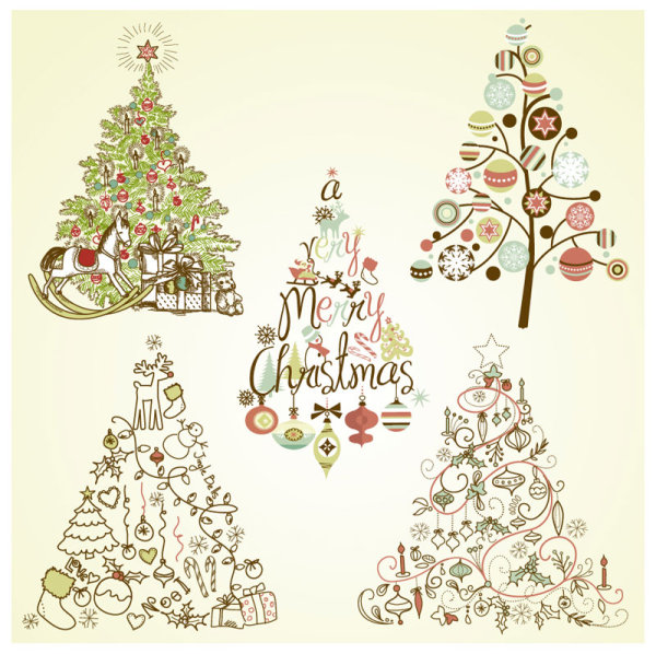 Vector set of Christmas style pattern Illustration 03