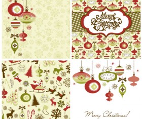 Vector set of Christmas style pattern Illustration 04