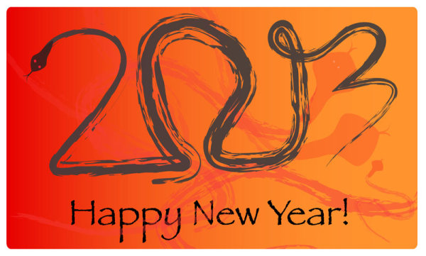 2013 snake new year cards vector graphics 01