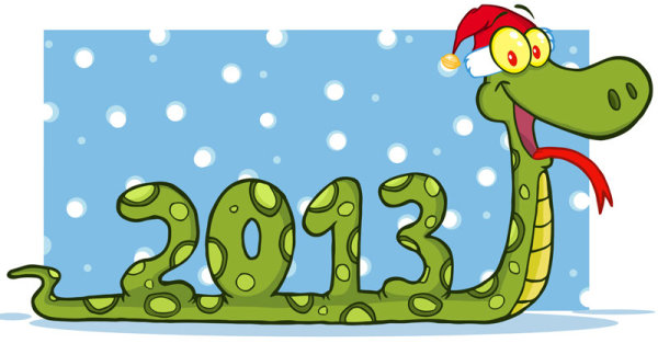 2013 snake new year cards vector graphics 02