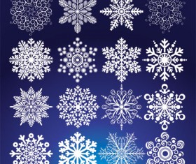 Different Snowflake pattern mix vector graphics 02