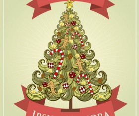 Vintage Creative Christmas cards art vector 01