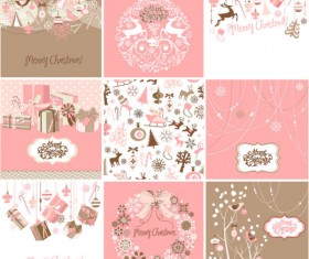 Vector set of Christmas style pattern Illustration 01