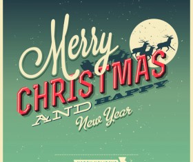 Set of Retro Christmas and new year Backgrounds vector 02