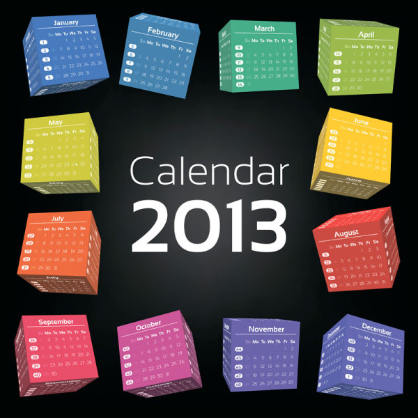 2013 Creative Calendar Collection design vector material 16