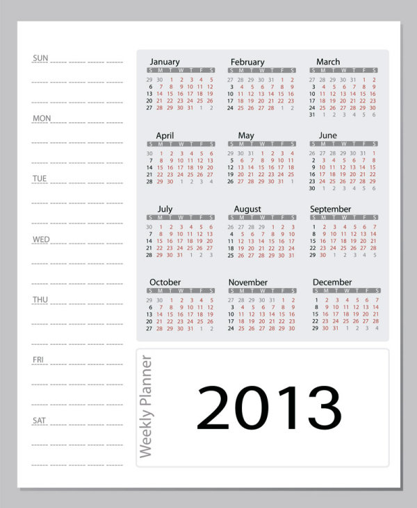 2013 Creative Calendar Collection design vector material 17