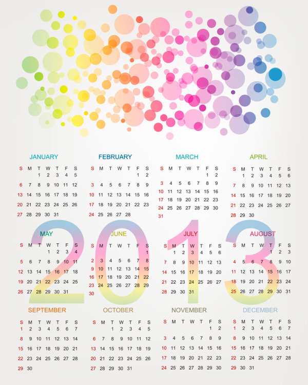 2013 Creative Calendar Collection design vector material 18