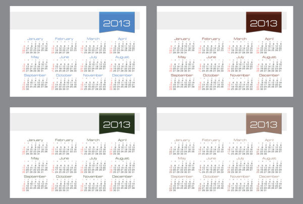 2013 Creative Calendar Collection design vector material 20