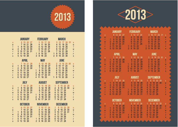 2013 Creative Calendar Collection design vector material 21
