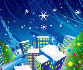 Elements of cartoon Christmas vector banner design 01