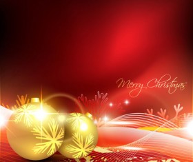 Glowing Christmas ornaments vector backgrounds 02