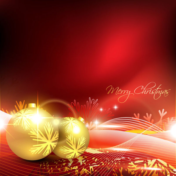 Glowing Christmas ornaments vector backgrounds 02