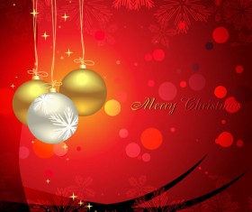 Glowing Christmas ornaments vector backgrounds 03