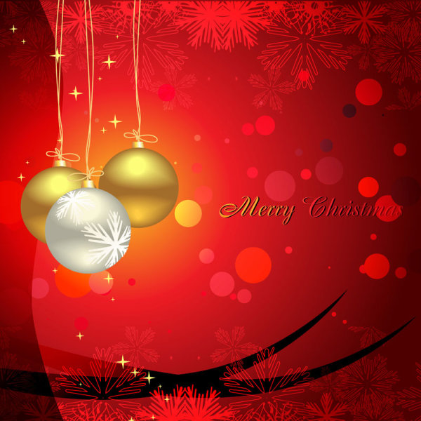 Glowing Christmas ornaments vector backgrounds 03 free download
