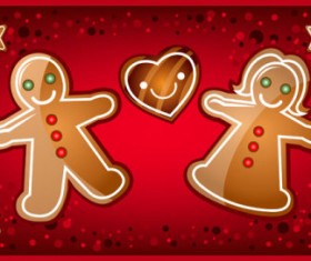 Elements of cartoon Christmas vector banner design 02