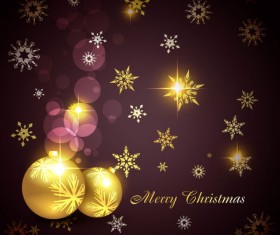 Glowing Christmas ornaments vector backgrounds 05