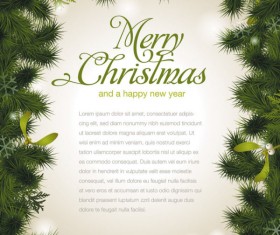 Set of Christmas Pine needles backgrounds vector material 01