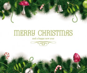 Set of Christmas Pine needles backgrounds vector material 03