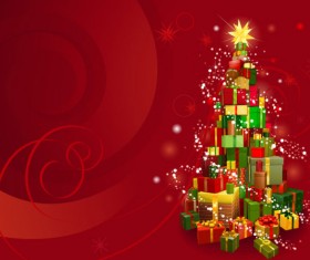 2013 Christmas background with Gift Box design vector 02