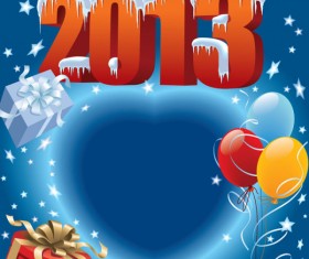 2013 Christmas background with Gift Box design vector 04