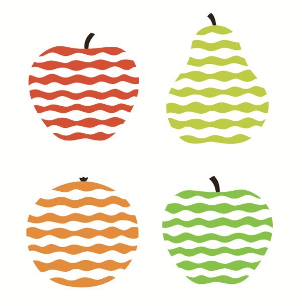 Fruit with Waves design vector
