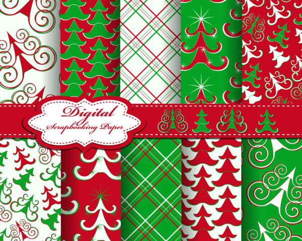 2013 Merry Christmas pattern elements vector set 02