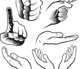 Hand drawn Gesture design elements vector 01