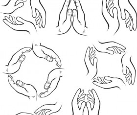 Hand drawn Gesture design elements vector 02