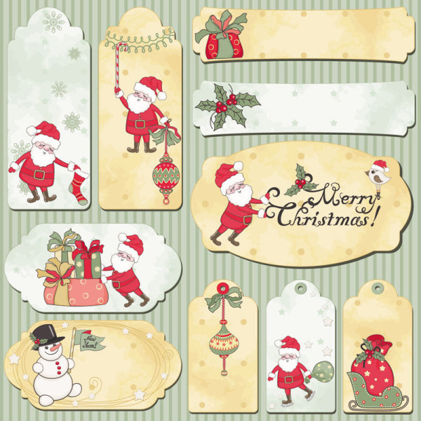 Cute cartoon Christmas ornaments vector graphics 03
