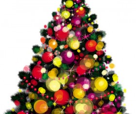 Elements of Vivid Christmas tree with ornaments 04