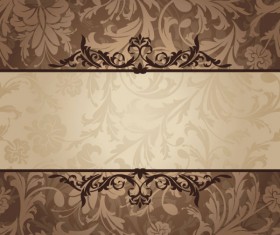 Vintage floral frame vector backgrounds set 01
