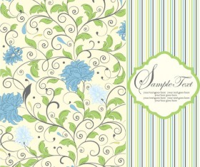 Vintage floral frame vector backgrounds set 02