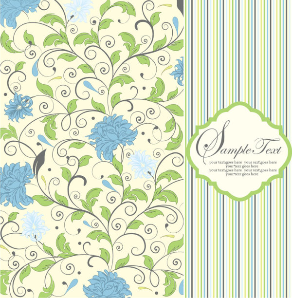 Vintage floral frame vector backgrounds set 02