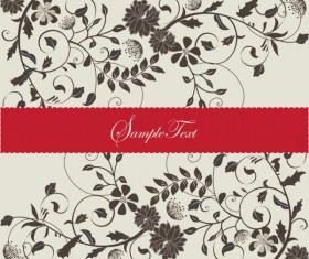 Vintage floral frame vector backgrounds set 05